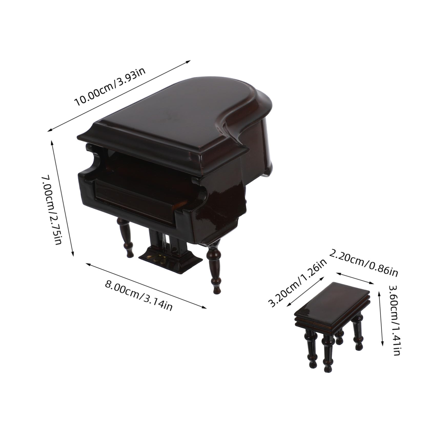 Didiseaon Pianoforte Piccolo in Miniatura Decorativo Sgabello per Casa delle Bambole Strumento Giocattolo per Arredamento e Appassionati di Musica