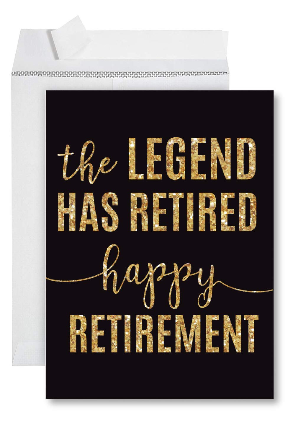 Andaz Press Funny Jumbo Retirement Card With Envelope 8.5 x 11 inch, Farewell Office, The Legend Has Retired 1-Pack, Includes Envelope