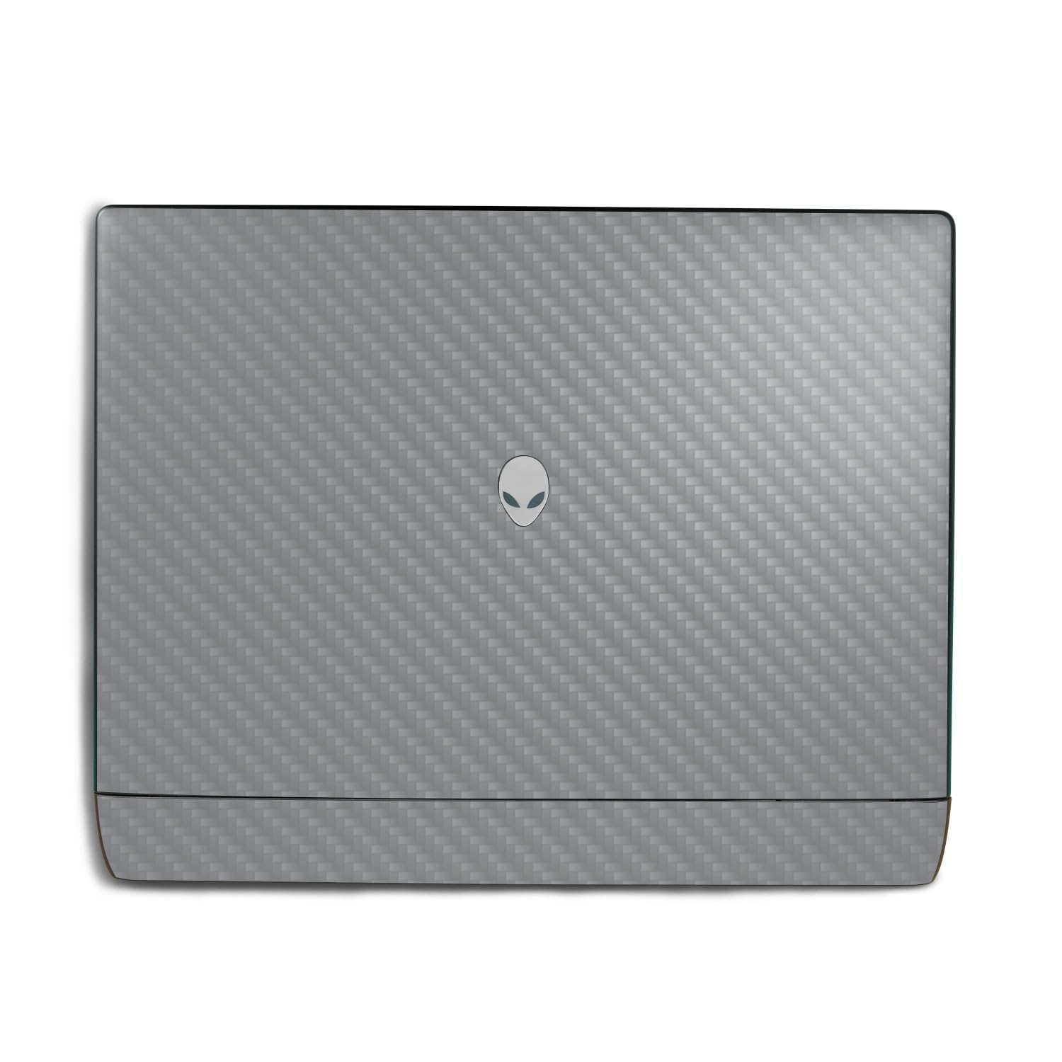 Carbon Fiber Laptop Skin Compatible with Alienware 18 Area-51 (2025) Top Cover Only - Solid Gray - Premium 3M Vinyl Protective Wrap Decal Cover - Easy to Apply | Crafted in The USA by MightySkins
