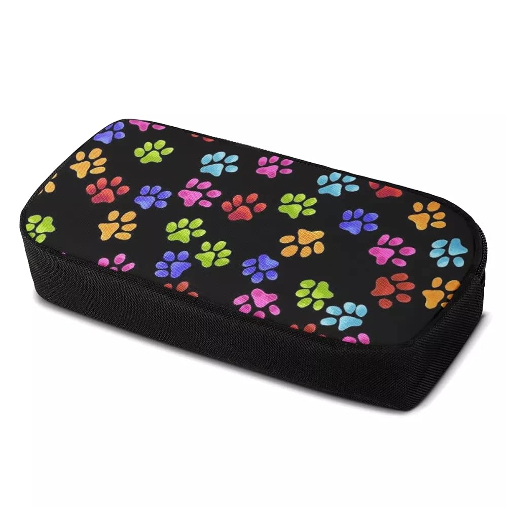 Women Cosmetic Case Small - Ladies Travel Carrying Makeup Bag Stylish Multi-Colored Handy Wrap &Zipper (Dog Paw-Colorful) - Image 2
