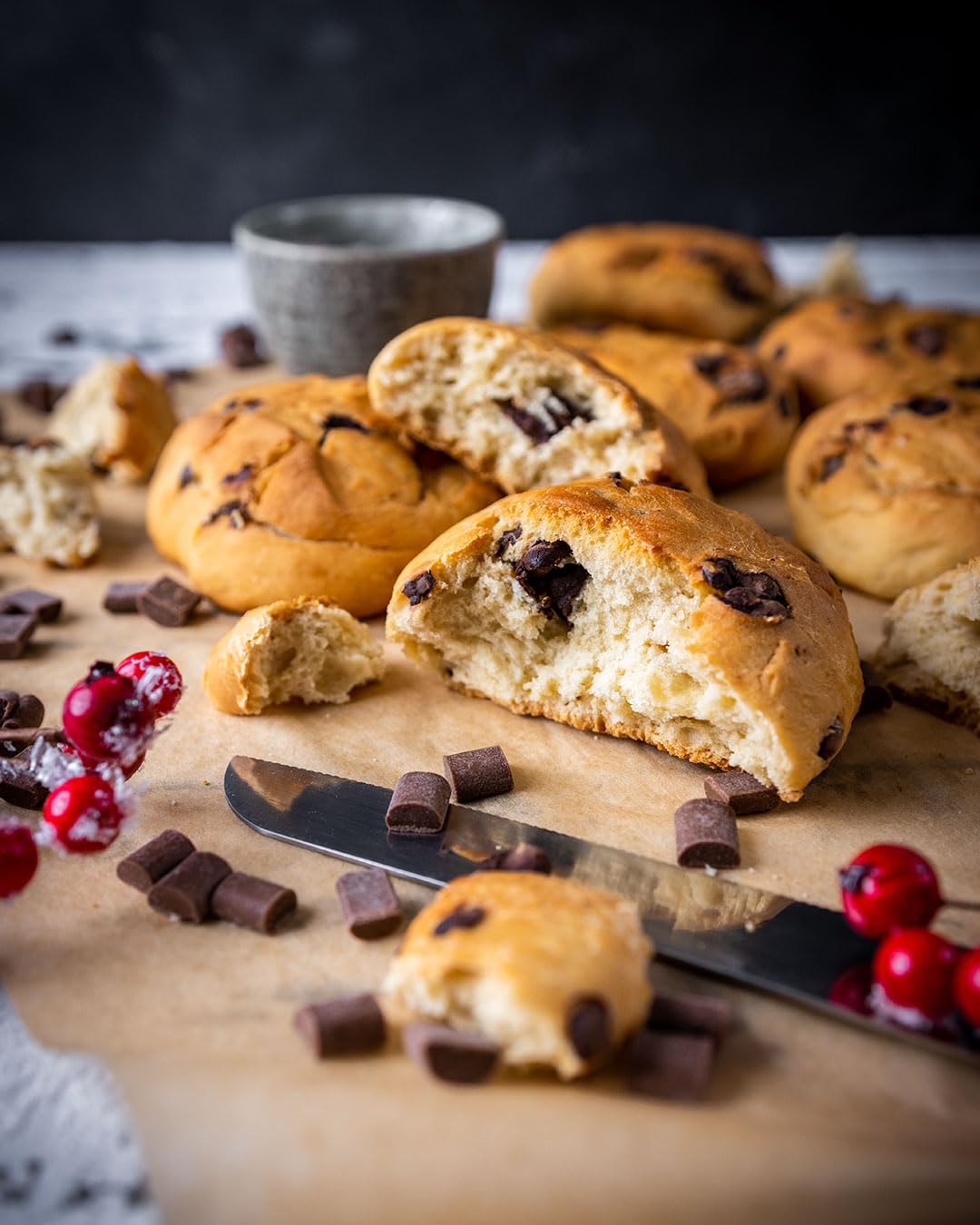 RUF Chocolate Chunks Zartbitter, backfeste, dunkle Schokoladen-Tropfen, XXL Schoko-Drops zum Backen, vegane Schokoladen-Stücke, glutenfrei, Großpackung 1x1000g
