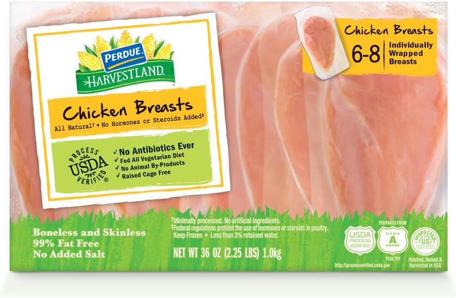 Perdue Harvestland, Boneless Skinless Chicken Breasts Individually Wrapped, 2.25 lb (Frozen)