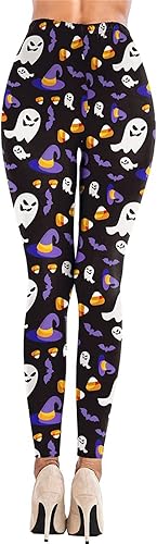 Miniatura 7 de Women Halloween Costume Fall High-Waisted Candy Skull Tights Novelty Nightmare Before Christmas Halloween Christma