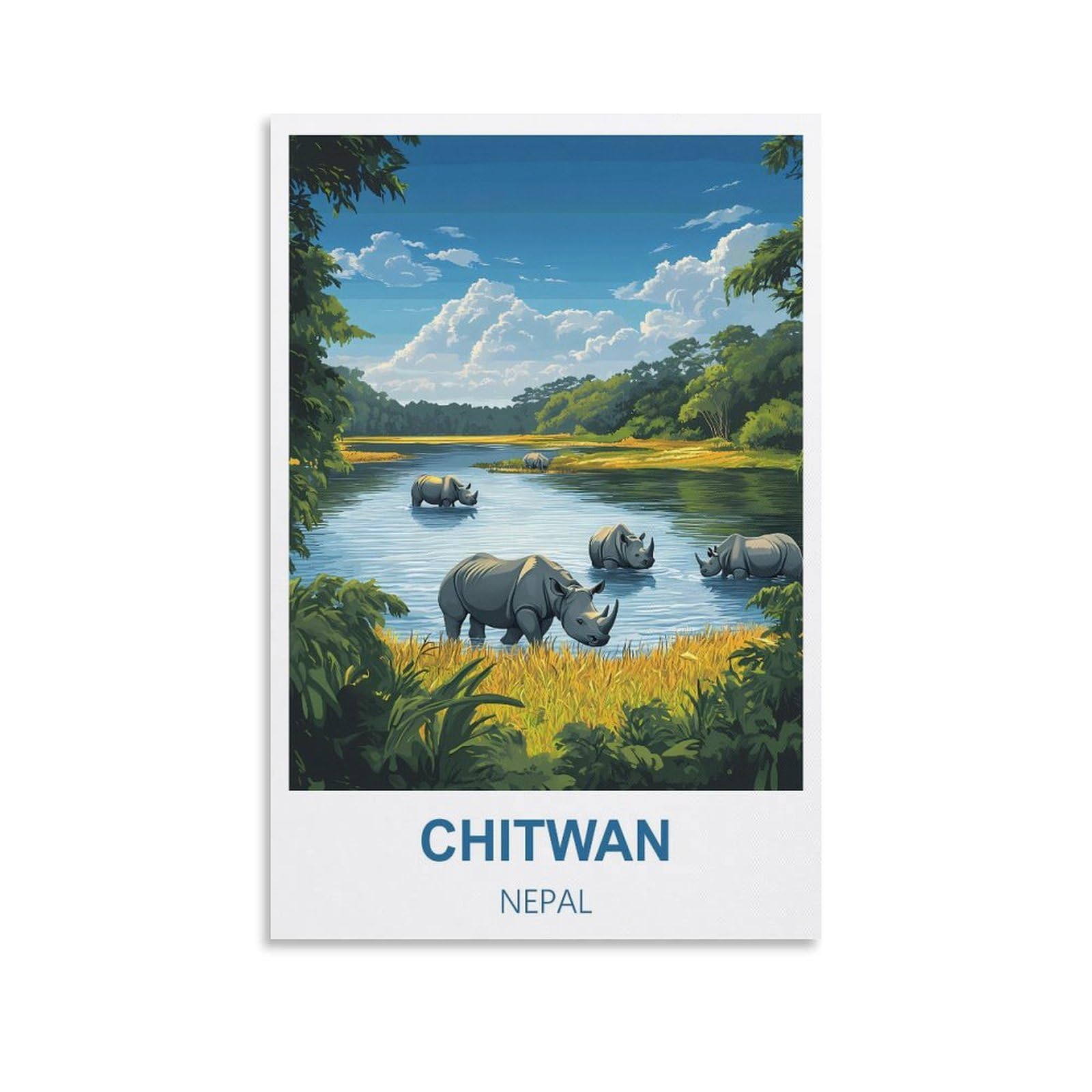 2000 Piece Jigsaws，Chitwan Nepal Puzzle 2000 Pieces, Relaxing and Challenging Gift for Adults, Teens, Seniors 70x100cm