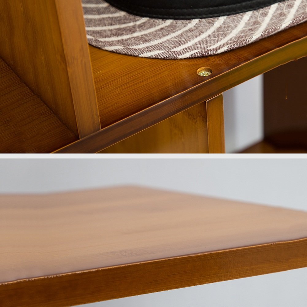 QIANGDA Study Room Bookcase Bamboo Bookshelf Bookrack Unit Room Divider Shelf Partition Frame S