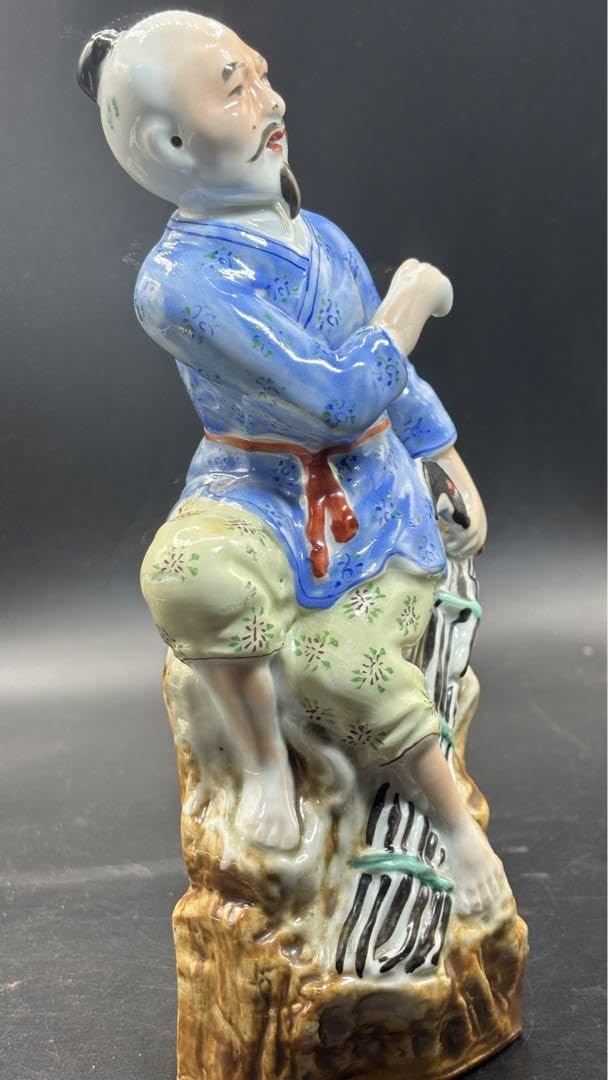 Amazon.co.jp: 中国美術 中国古玩 色絵陶人形 陶器人形 高さ25cm 置物 