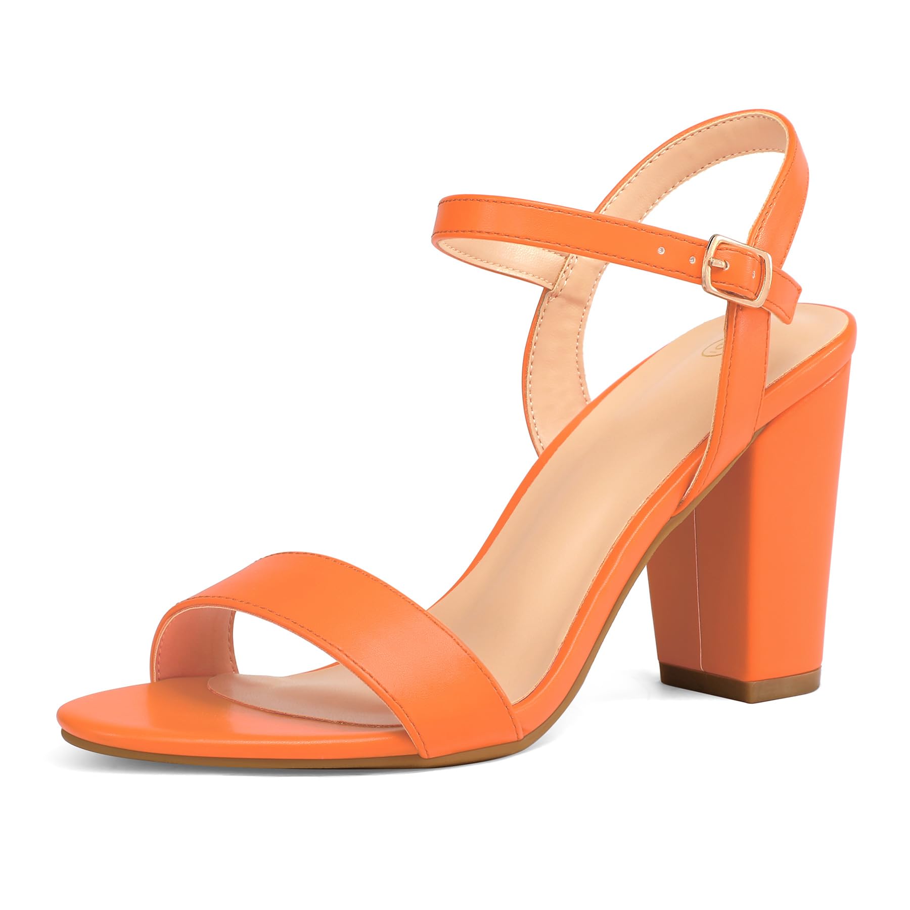 Women's Chunky Block Heels 3.5IN Open Toe Ankle Strap High Heeled Sandals Wedding Party Dress Pump Shoes