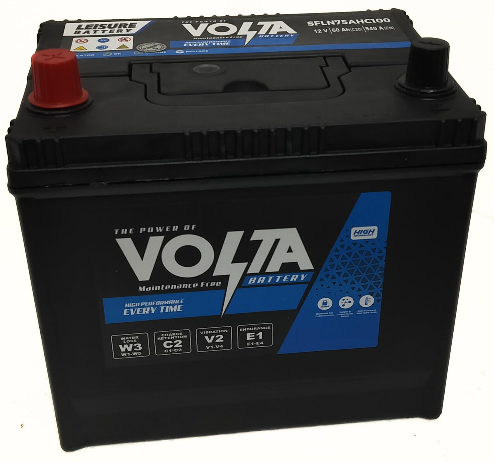 12V 75AH Deep Cycle Leisure Battery SFLN 75AHC100 Ideal for Caravan, Campervan, Motorhome & Solar Power Use/L