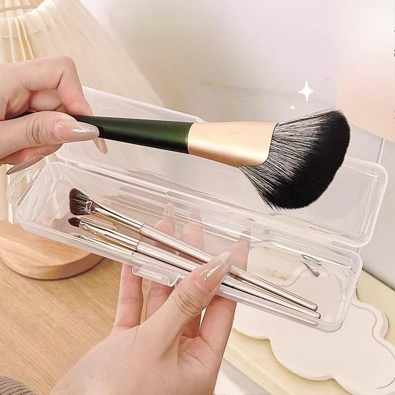 Transparent Plastic Lidded Dustproof Makeup Organizer Travel Portable image 5