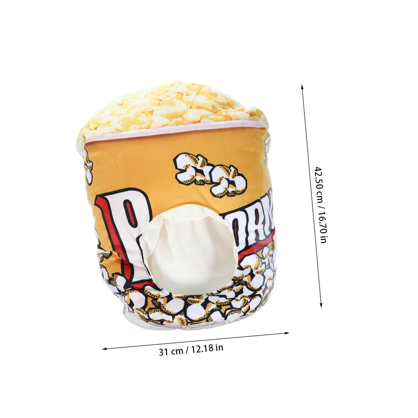 Sombrero de Palomitas de Maíz y Papas Fritas, 2 Piezas | Pp Algodón, Rojo, para Fiestas y Espectáculos, Diseño Cartoon Creativo en Forma de Snacks