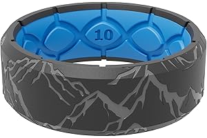 Durable 3D Etched Silicone Ring – Lifetime Guaranteed Breathable Wedding Comfort Fit...