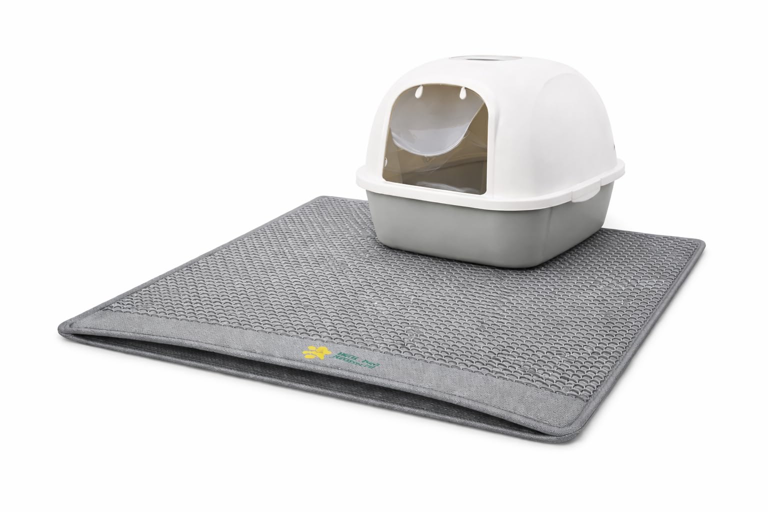 Tappetino Lettiera Gatto 75x55 cm XL | Tappeto per Lettiera Doppio Strato a Nido d'Ape | Tappetino Gatto Sabbia Impermeabile in Gomma EVA | Anti-Tracciamento, grigio