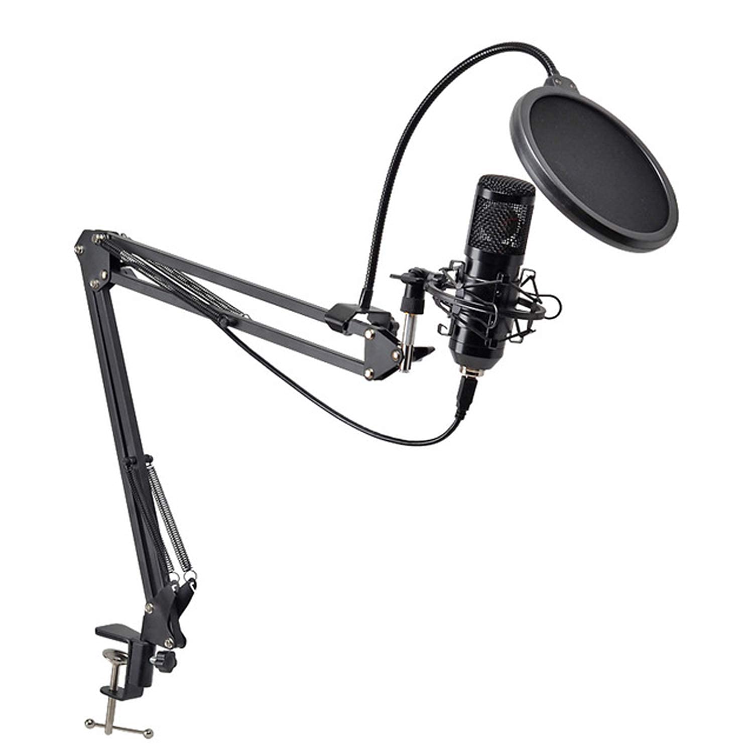 Kit microfono USB, set di microfoni da registrazione in metallo con supporto a braccio regolabile, microfono a condensatore per computer per registrazioni in studio di voci, doppiaggi e trasmissioni