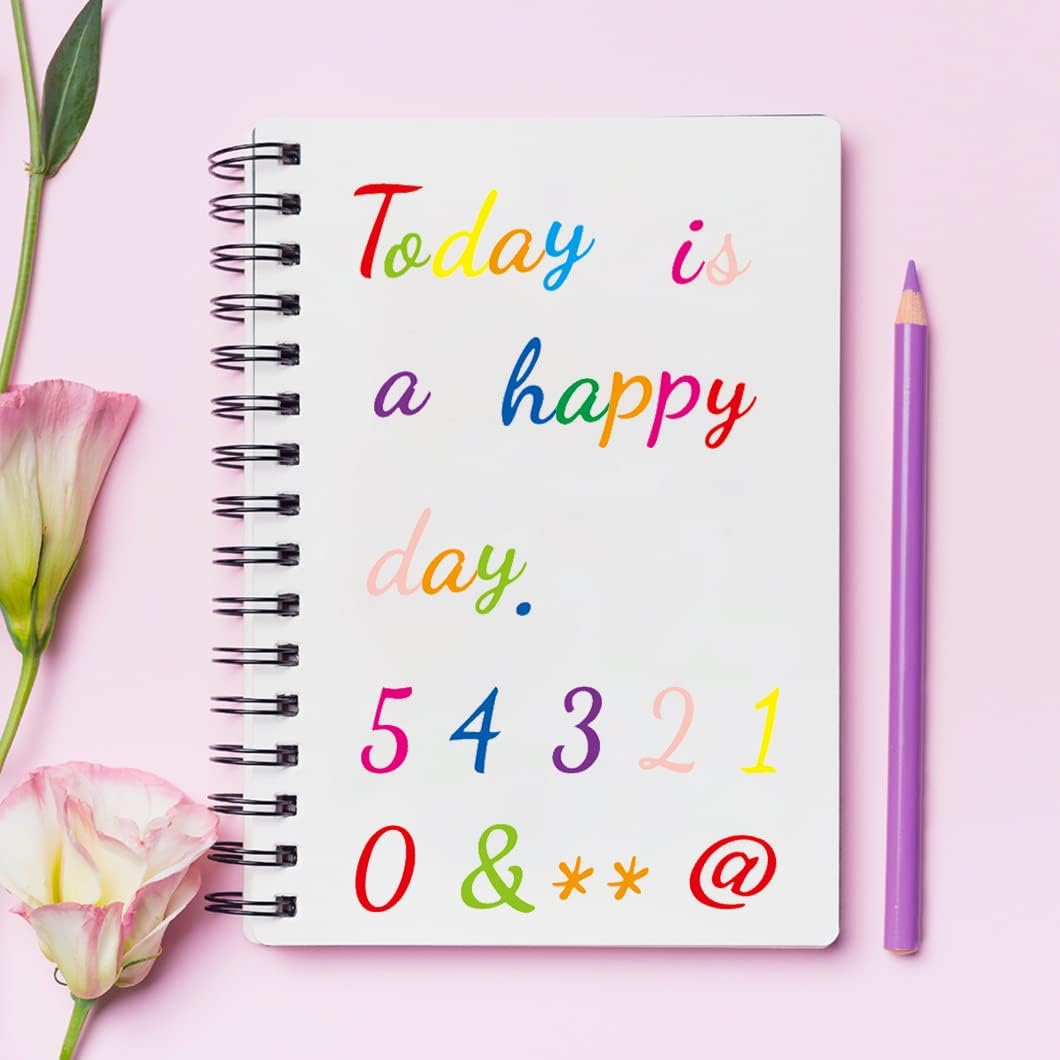 Rolin Roly 10PCS Self-Adhesive Vinyl Letter Stickers Multicolor Alphabet Stickers Mini Cursive Number Sticker Decals for Mailboxes Sign Cars Trucks Home Door Business Address