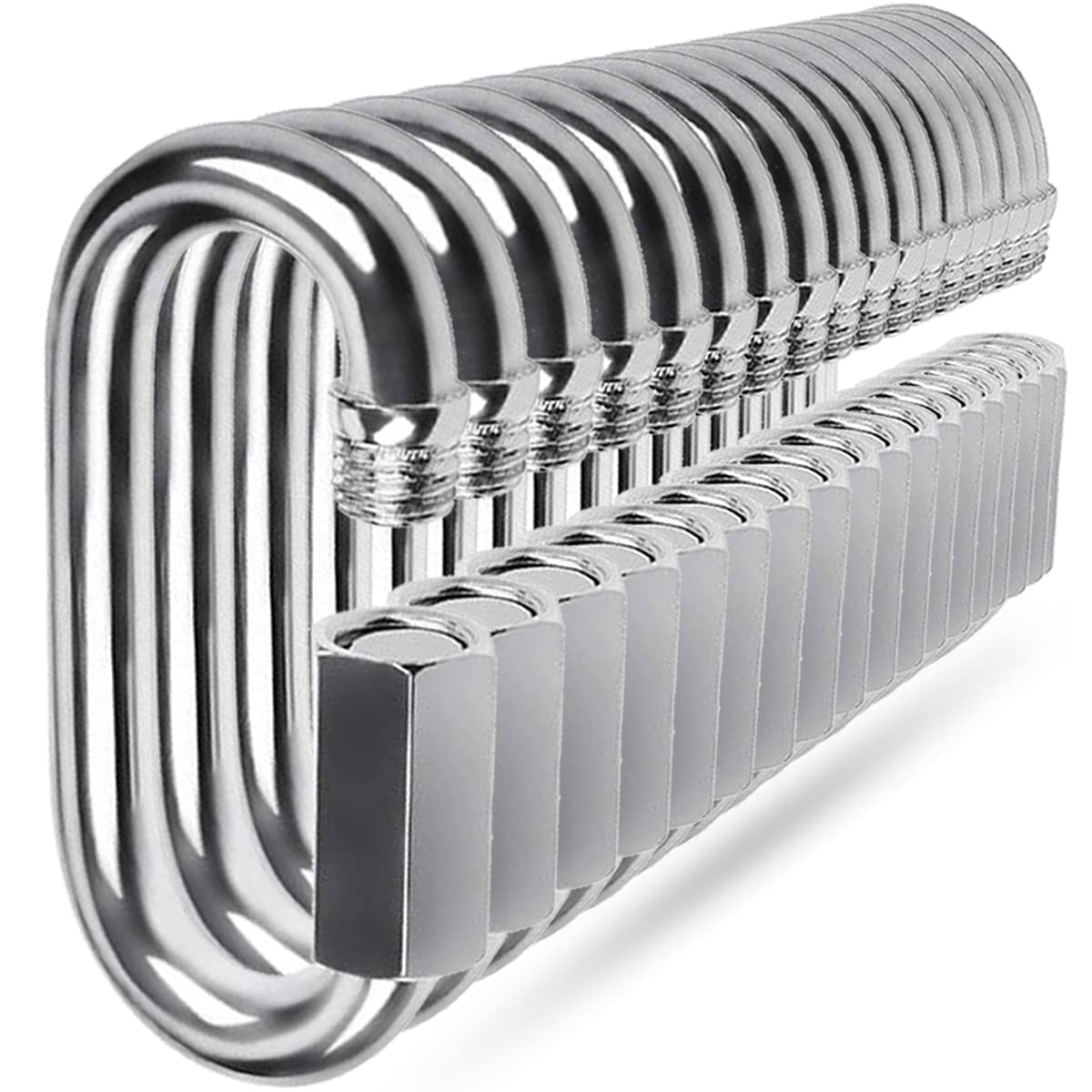 Quick Link - Mosquetón de acero inoxidable 304 en forma de D para senderismo (M8, 18)