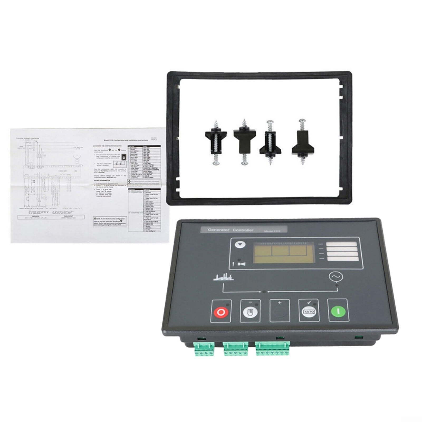 KiraKira Modulo di controllo automatico del motore DSE5110, controller elettronico con display LCD, 12V/24V per avvio automatico e diagnostica guasti