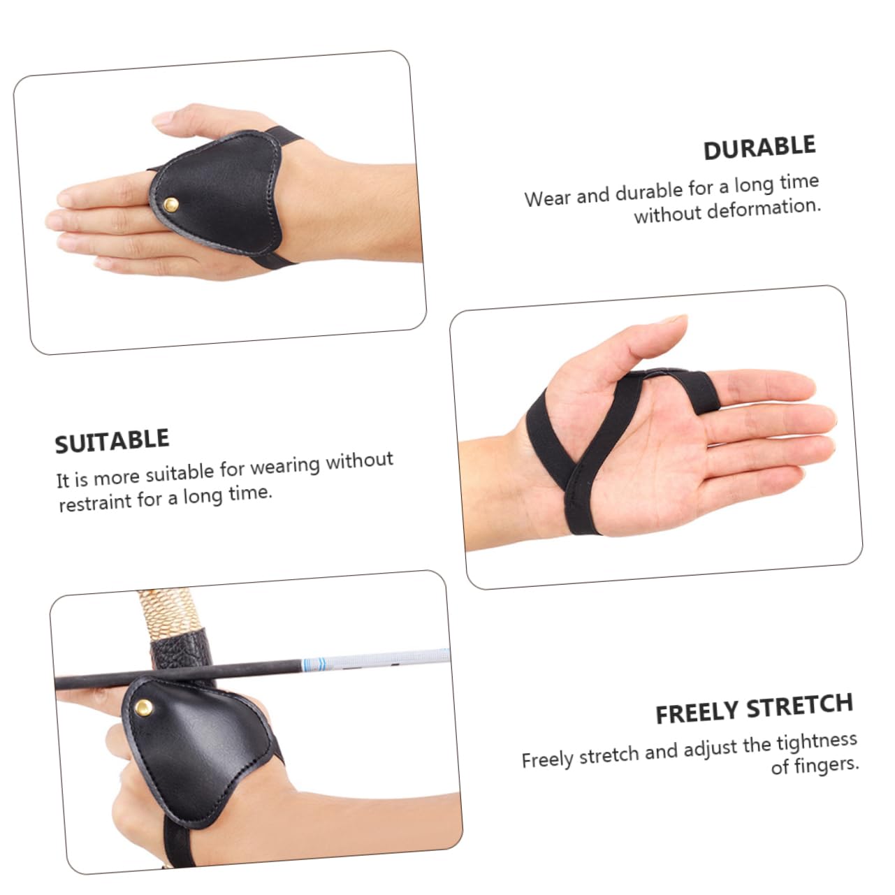 KESYOO 2 Pcs Leather Finger Cover Archery Hand Protector Gloves Arrow Protection Stretch to Fit Long Lasting