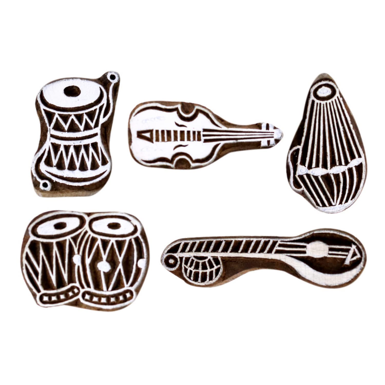 Hashcart Musical Instruments Hand-Carved Designed Wooden Blocks for Printing and Stamping (B01MSCJOL7) Amazon Price History, Amazon Price Tracker