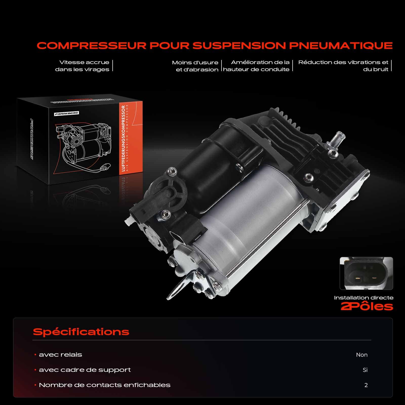 Frankberg compresseur de suspension pneumatique A2513202704 | Compatible avec: