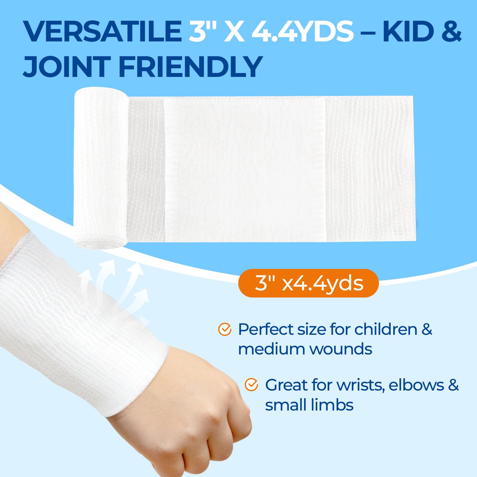Conforming Stretch Gauze Rolls with Non-Stick Pad 3" x4.4yds — Amazon image 3