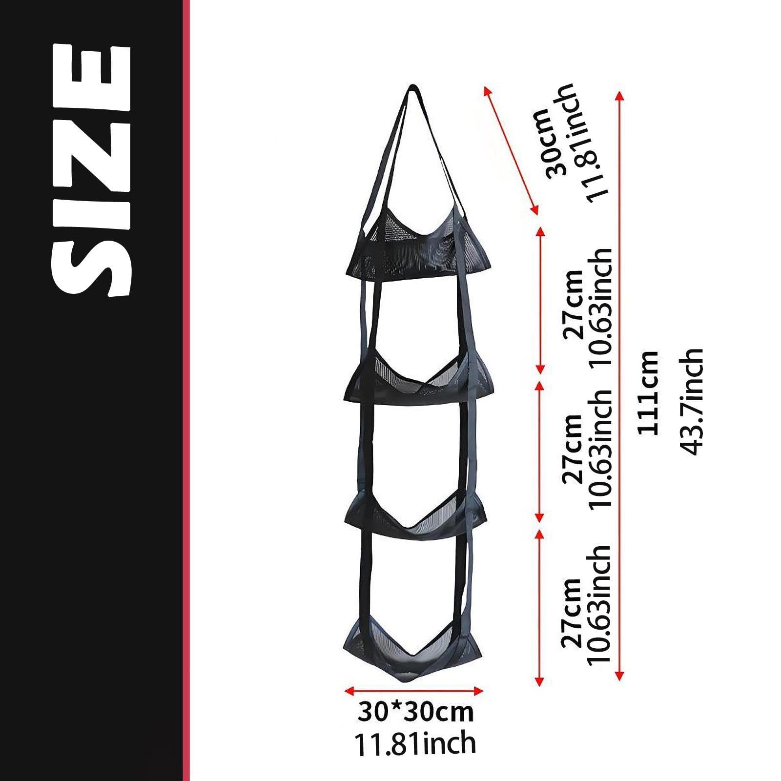 Filet de Rangement Vertical Suspendu pour Ballons de Sport, Sac en Filet à Plusieurs Couches en Polyester Résistant, Idéal pour La Maison, L'école
