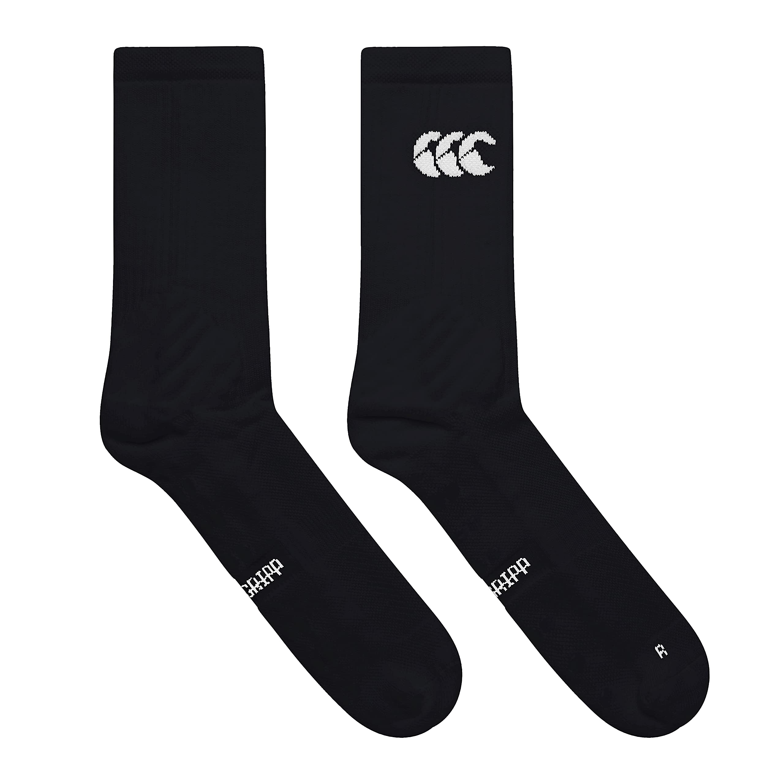 Canterbury Men's Anti-Slip Grip Socks Mid Calf Socks | Arch Support | Internal and External Grip Socks, Black, L