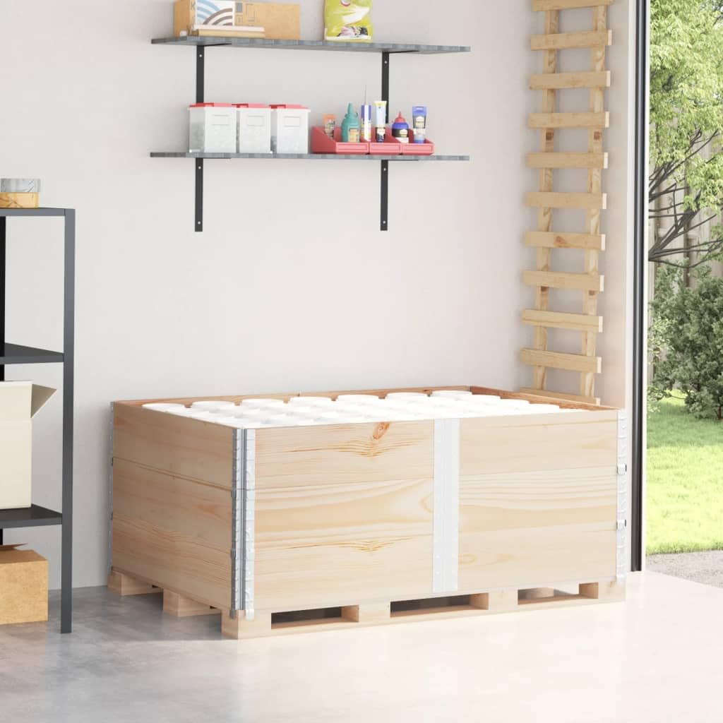 Paretali per Pallet 3 pz 150x100 cm in Legno Massello di Pino, Movimentazione di Materiali,Pianali di carico e Pallet, 36.5kg-3295382