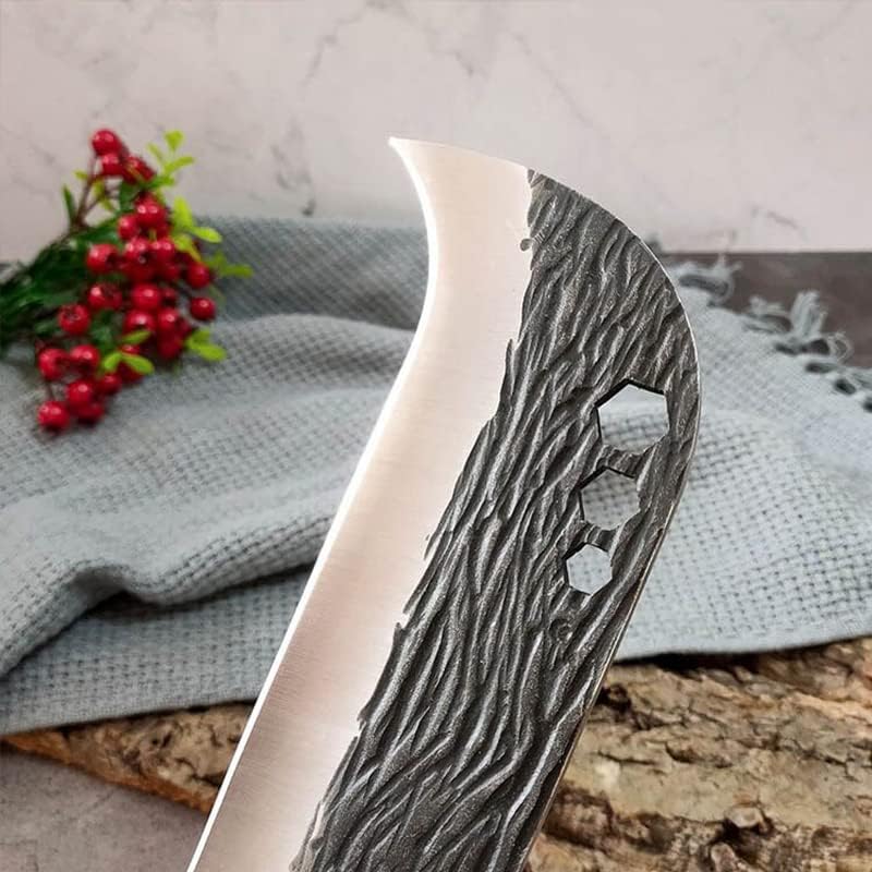 Meat cleaver, Longquan forging multi-functional small sickle field portable hammer grain small machete sharp jungle tree cutting open knife Cleaver Knife (Color : Set)