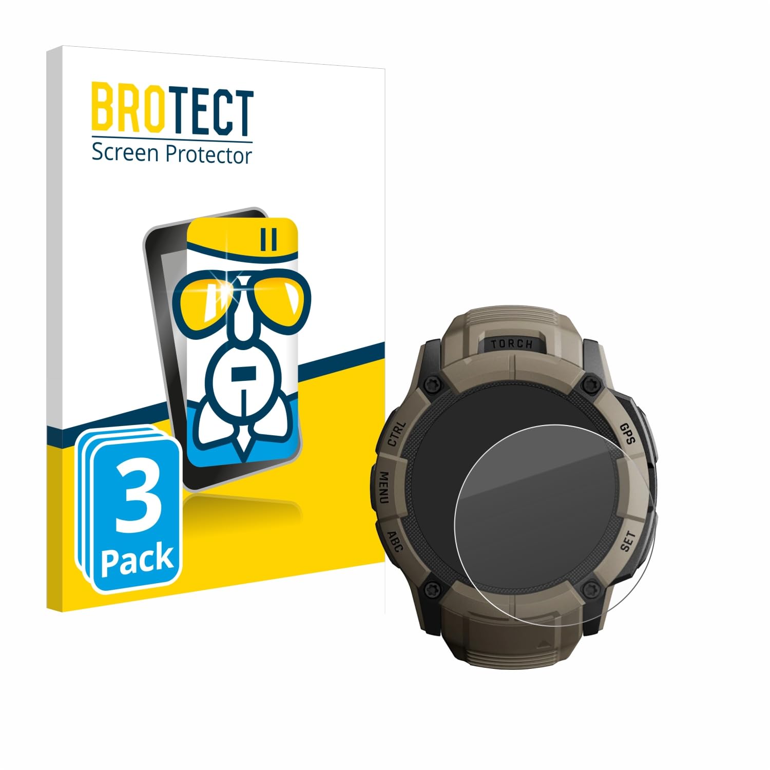 BROTECT Schutzglas für Garmin Instinct 2X Solar Tactical Edition – 3er Pack