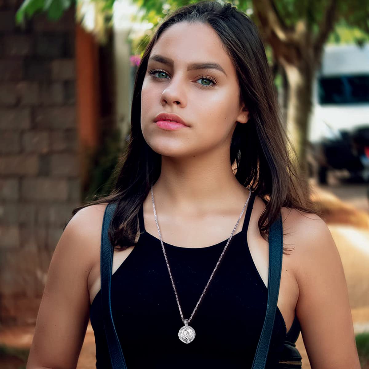INFUSEU Colgantes Para Guardar Cenizas, Collar Para Cenizas Collar de Urna Humanas Mujer Cenizas De Acero Para Guardar Cenizas Humanas