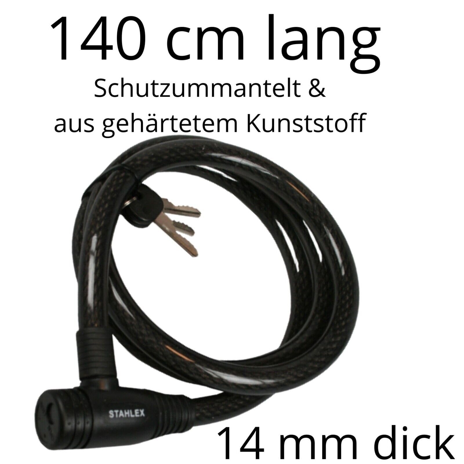 Fahrradschloss Kabelschloss Motorradschloss Schloss Stahlseilschloss 140 cm Sport & Freizeit