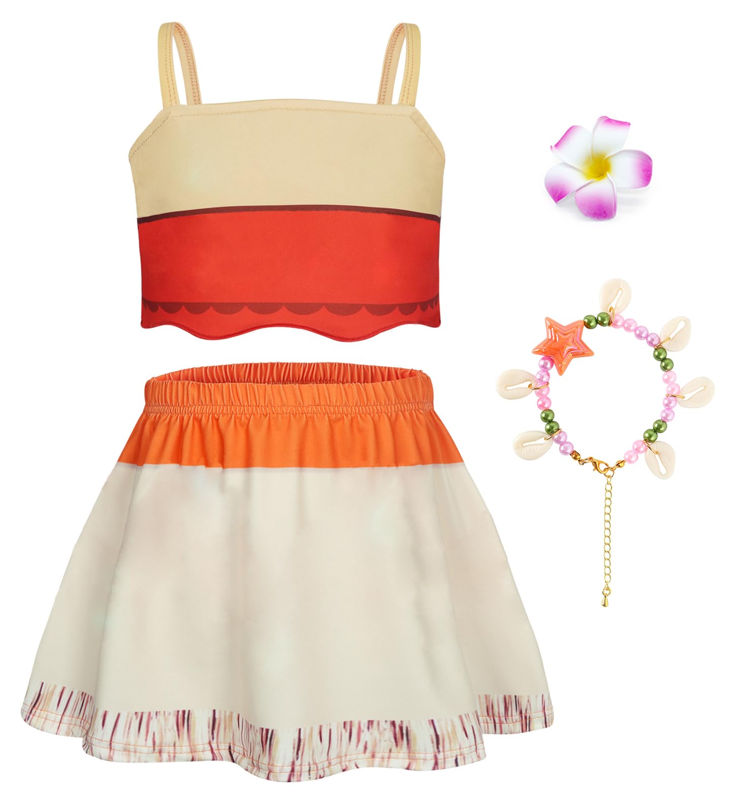 WonderBabe Girls Adventure Outfit Princess Lace Ruffle Sleeve Dress The Little Sister Birthday Fancy Dress Up Costume