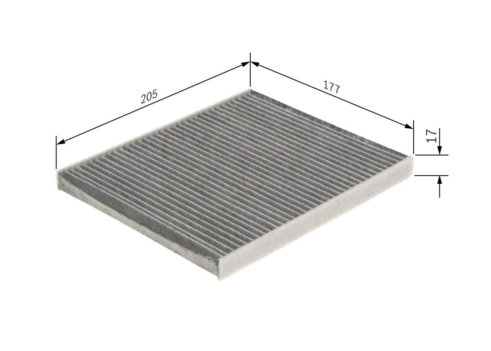 Bosch Filtro Abitacolo ai Carboni Attivi R5583, Filtro di Ricambio - Contro cattivi odori, polline e polvere per un'aria più pulita all'interno del veicolo