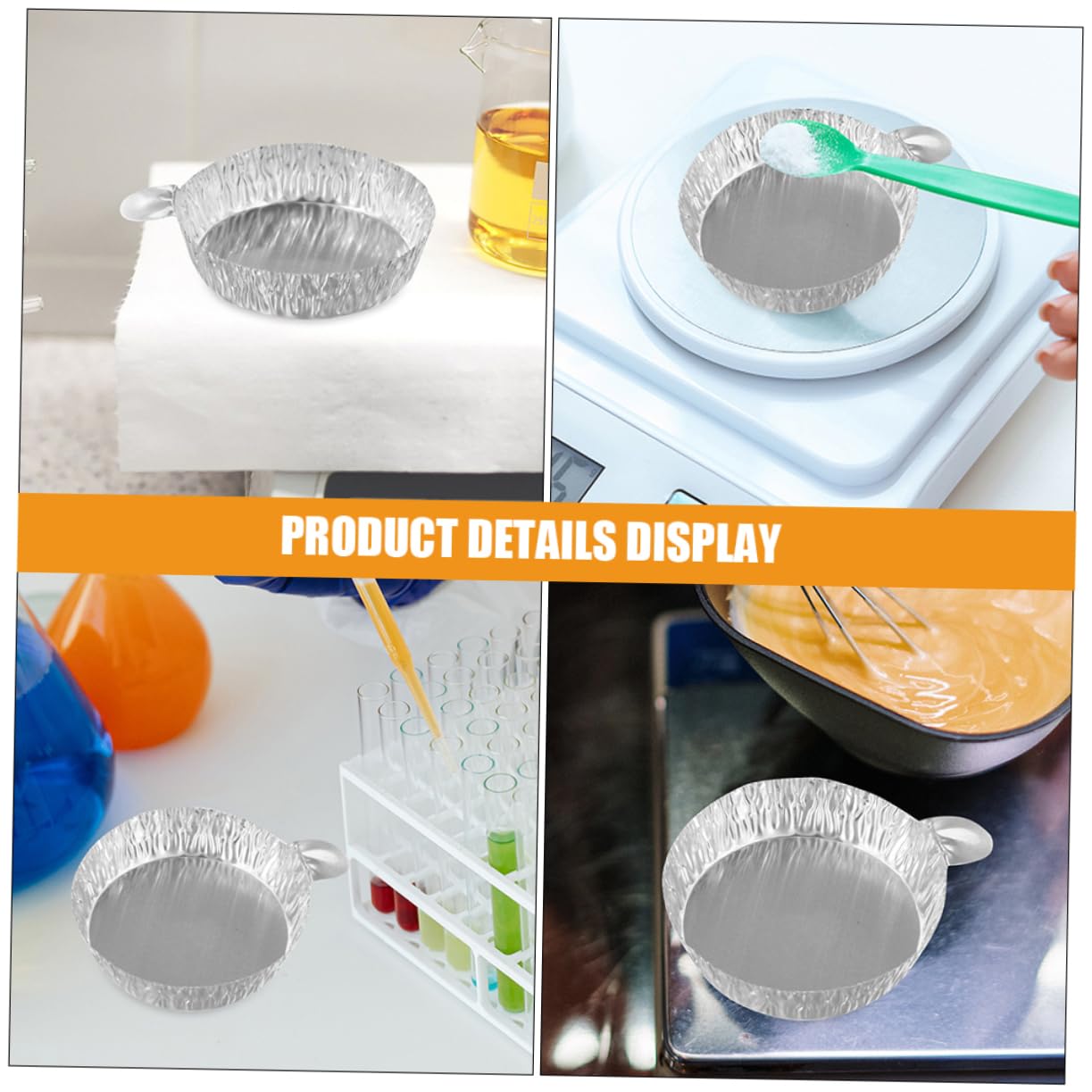 Cabilock 5 Set Piatto Per Pesare in Foglio Di Alluminio Pesatura Micro Campionamento Vassoi Scala Bakeware Misurare Pesa Barche Forniture Di Laboratorio Teglie Di Alluminio 50 Pezzi*5