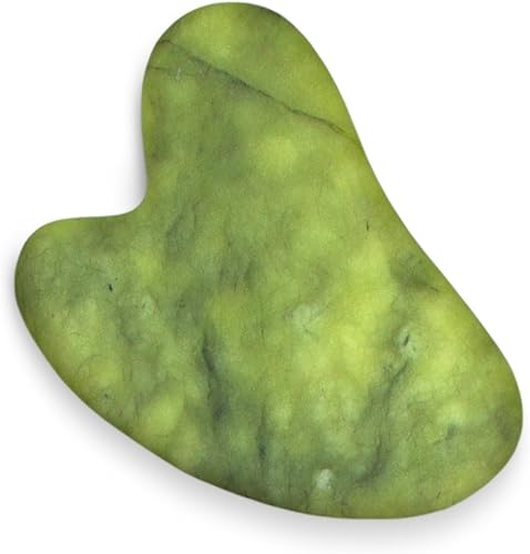 Sage Owl Gua Sha - Herramienta de masaje para cara, cuello y mandíbula para tu rutina de cuidado de la piel, piedra de guasha de jade real