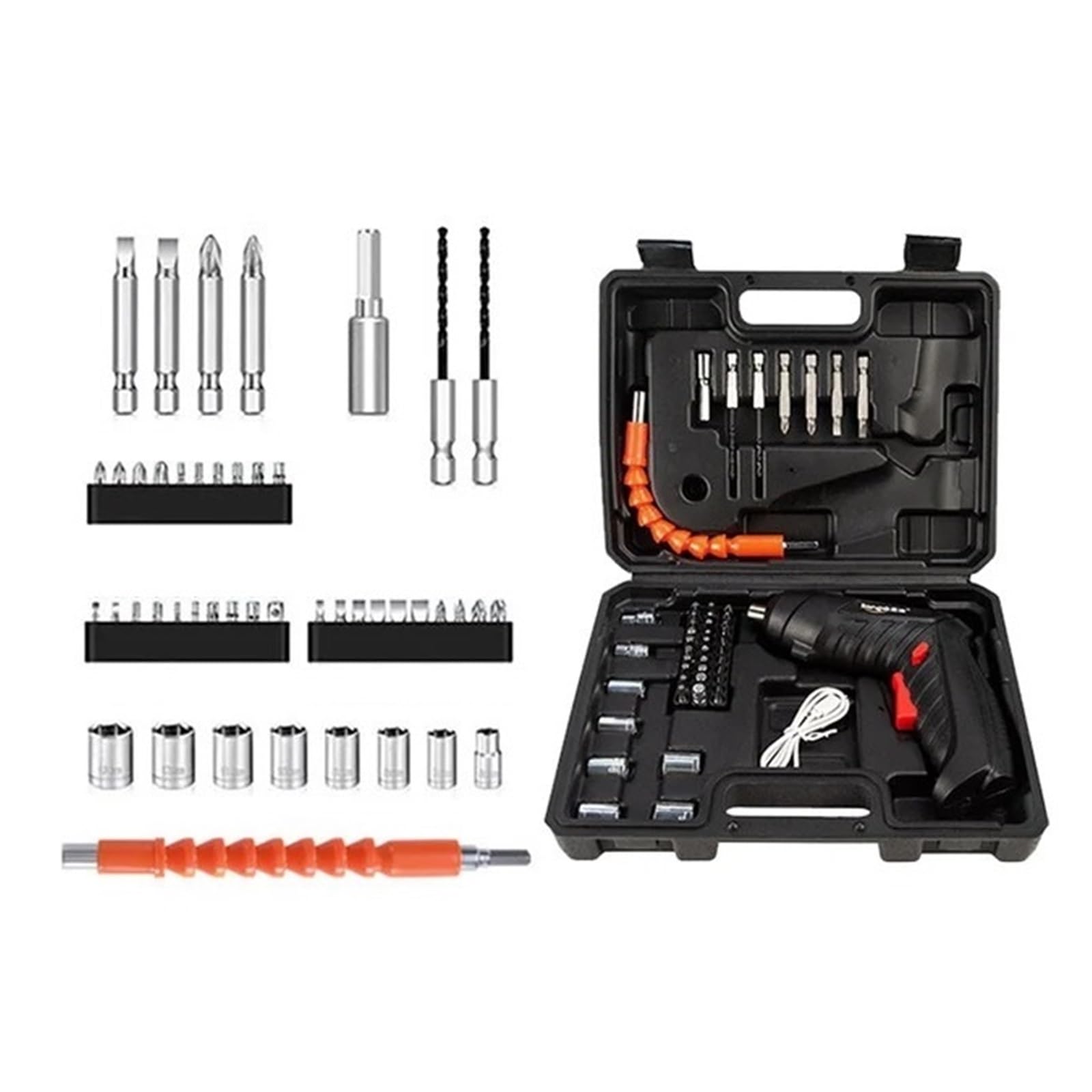 Dothmvgtd 47Pcs 3.6V Power Tools Household Maintenance Repair 500Mah Lithium Battery Mini Electric Drill Rotated Cordless Screwdriver Portable Lightweight(47Pcs)