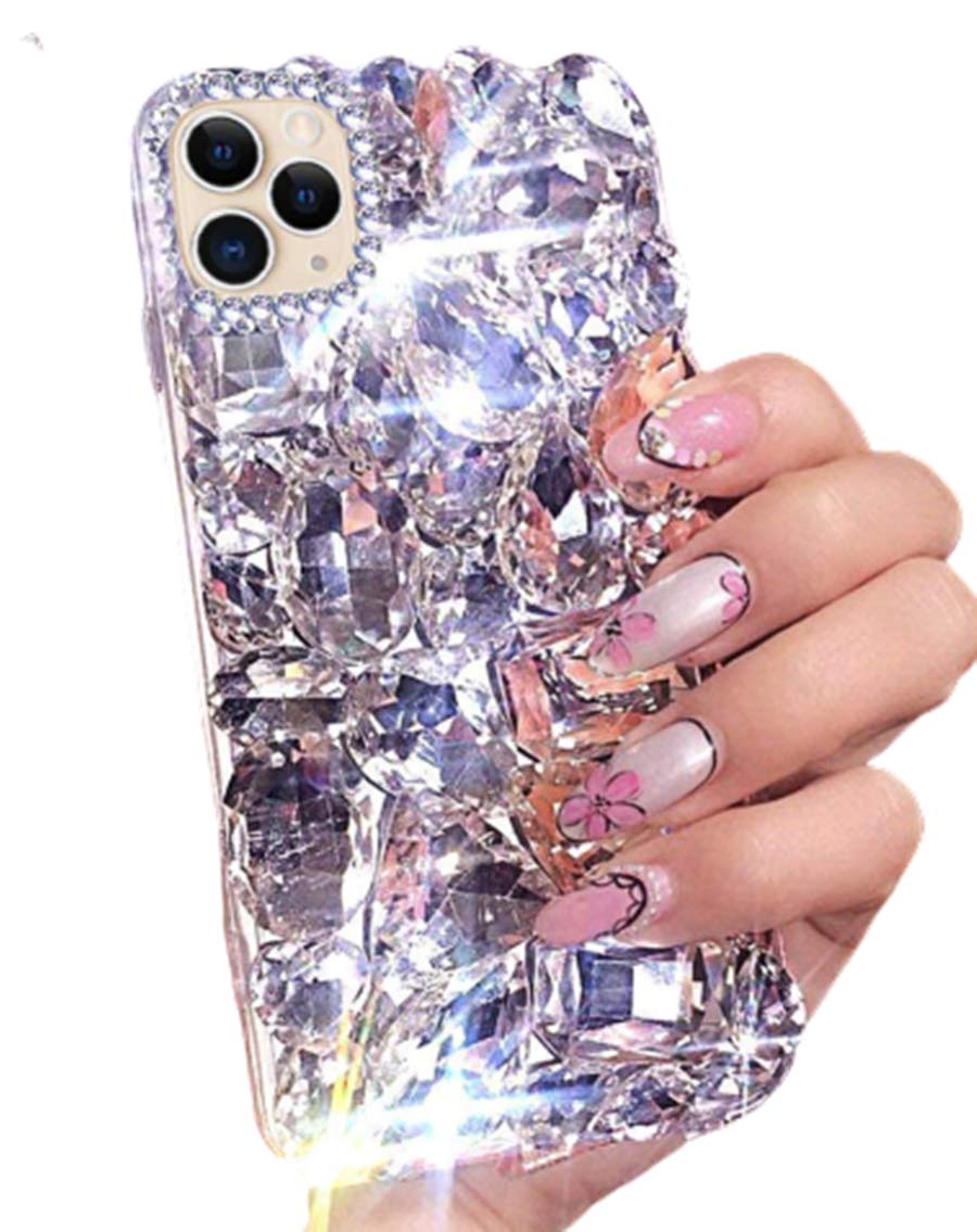 Lozeguyc Case for iPhone 11,iPhone 11 Stylish Pretty Bling Beauty TPU Case Slim Hybrid Shockproof Bumper Raised Edge Cover for iPhone 11 6.1 Inch for Girls Women-Silver