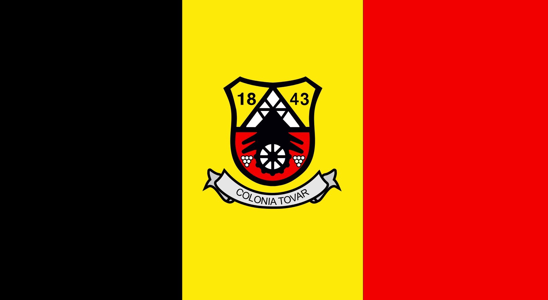 Flagge Colonia Tovar – Querformat 85x160 Cm, 1,35 M², Wetterfest, Mit Metallösen, Made In Germany