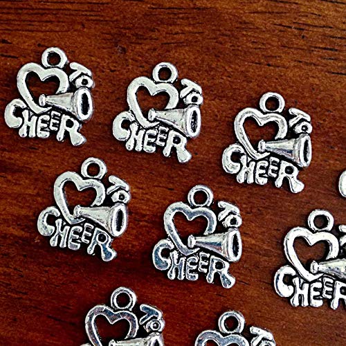 20pcs Cheerleading Charms Love to Cheer Charms Cheer Charms Cheerleader Charms Sports Charms Findings Craft and Jewelry Supplies
