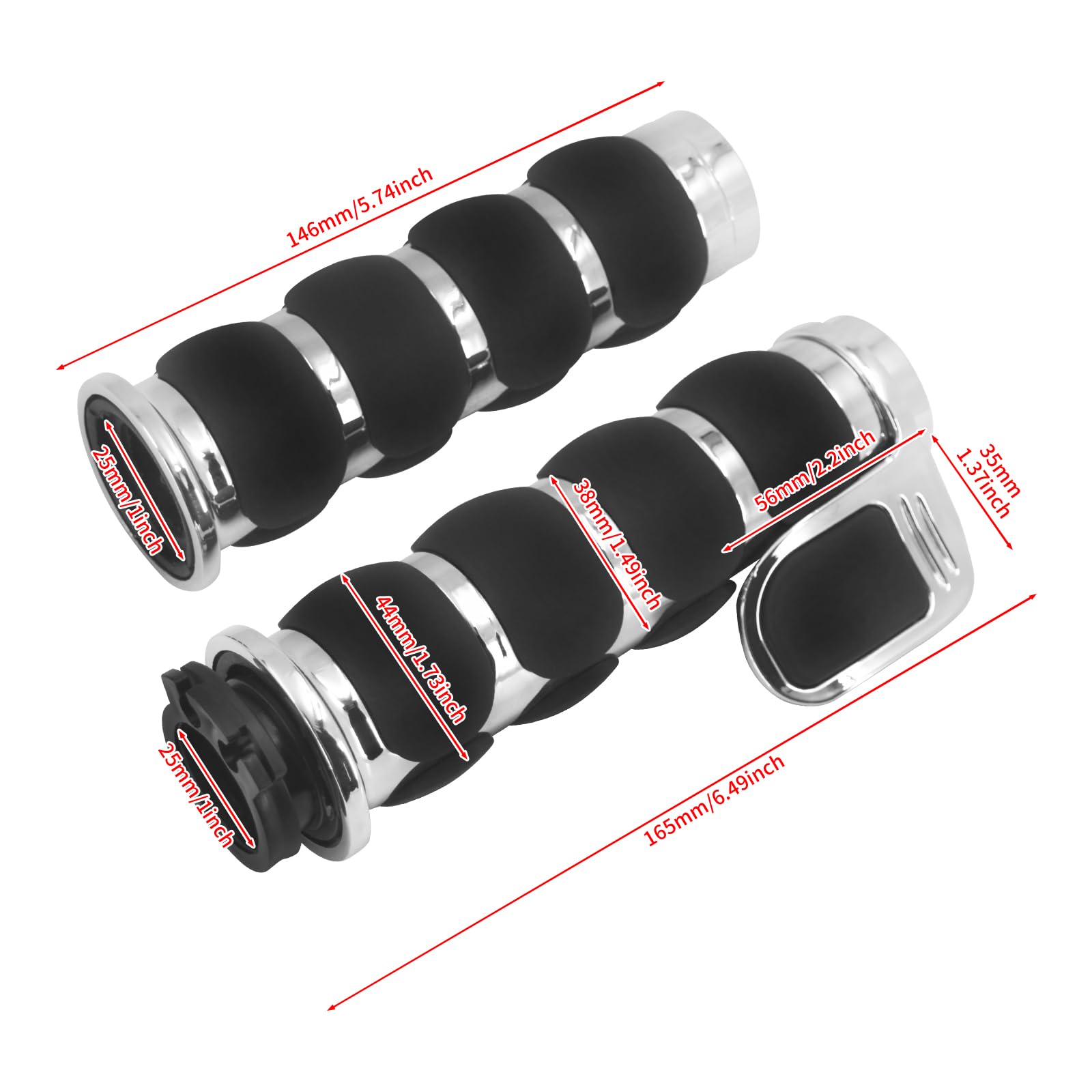 Universal 1 Pair 1" Motorcycle Handlebar Handle Bar Hand Grips For Harley Sportster XL XR Touring Street Glide FLHR Softail Dyna - 201355758