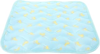 JEWEDECO Pet Cooling Mat 50x40cm Blue Fruit Print - Breathable Summer Cooling Bed Pad for Dogs Cats Indoor Nest