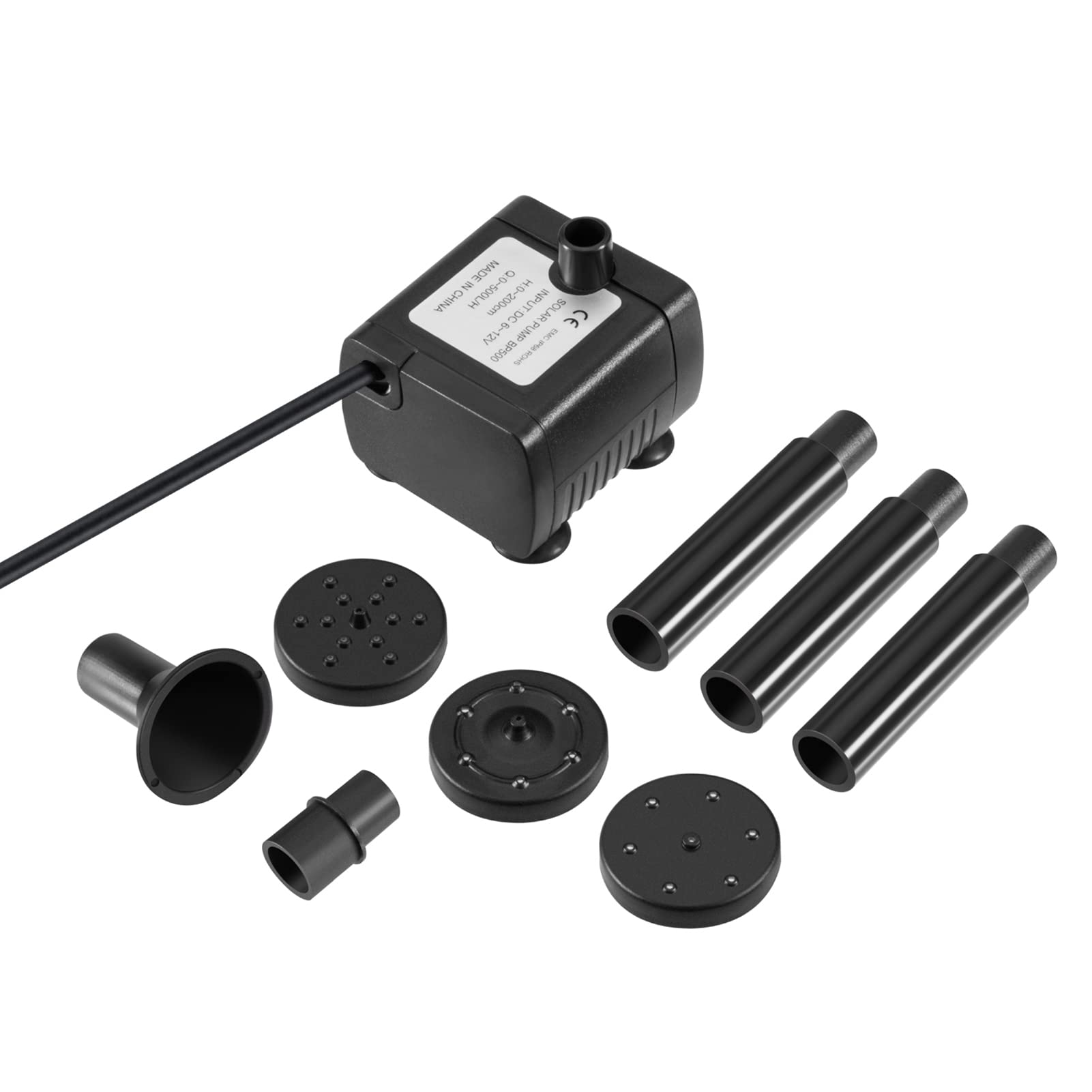 Decdeal Pompa per Fontana Solare da 10 W con Grande Pannello Solare 3 ugelli Max. Altezza dell'Acqua 100 cm per Vasca da Bagno per Uccelli Decorazione da Giardino per Piccoli laghetti