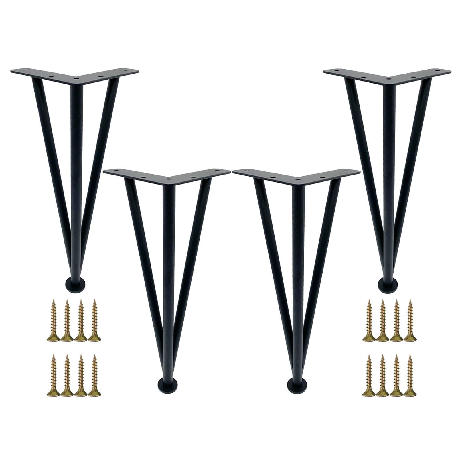 UYHBCNQD 4 Pcs Replacement Legs Set Metal Furniture Legs Furniture Foot Non-Slip Support Legs Adjustable Height Cabinet TV Stands Feet(Nero,15cm/5.9in)