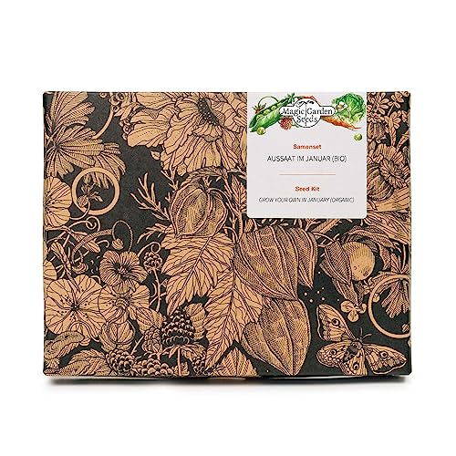 Siembre en enero (orgánico) - Set de regalo de semillas con 7 hortalizas que pueden sembrarse en enero