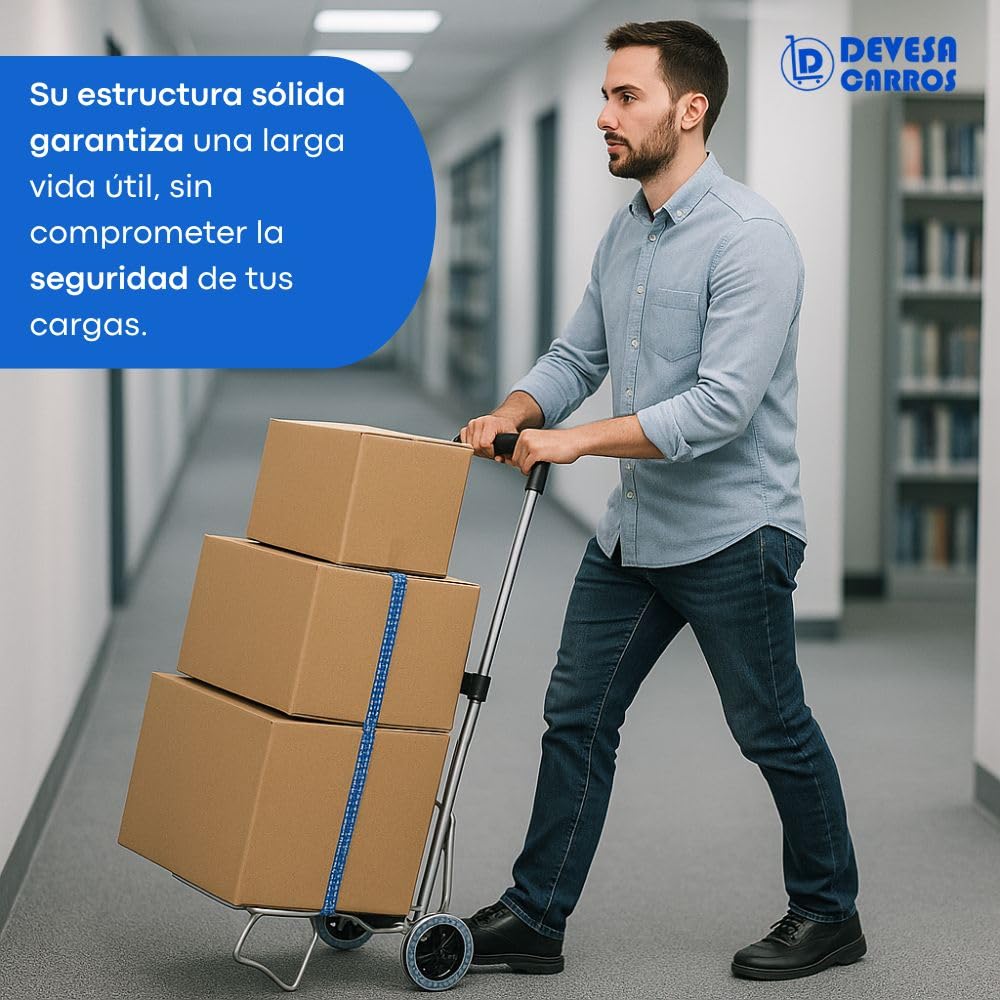 Portamaletas Devesa. 110-M - Carro portamalet pleg r/pvc ac niq 110-m devesa