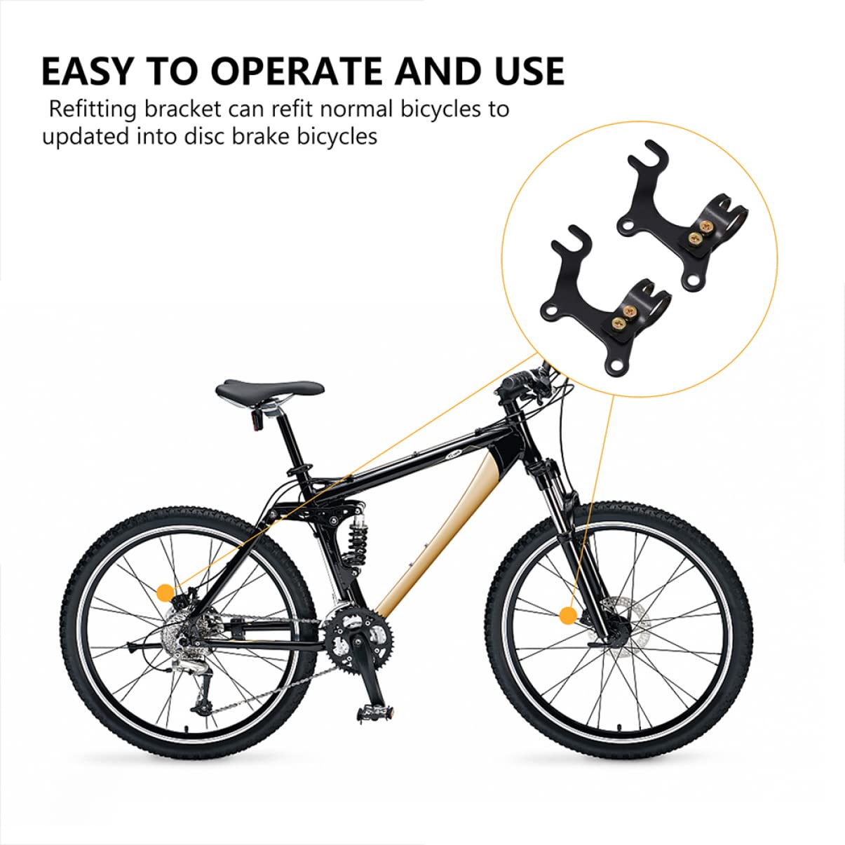 Abaodam 2Pcs Disc Brake Brackets for Cycling Adjustable Bike Brake Adapter Durable Frame Holder for Front and Rear Wheel Compatible with Standard Bicycles and Disc Brake Systems