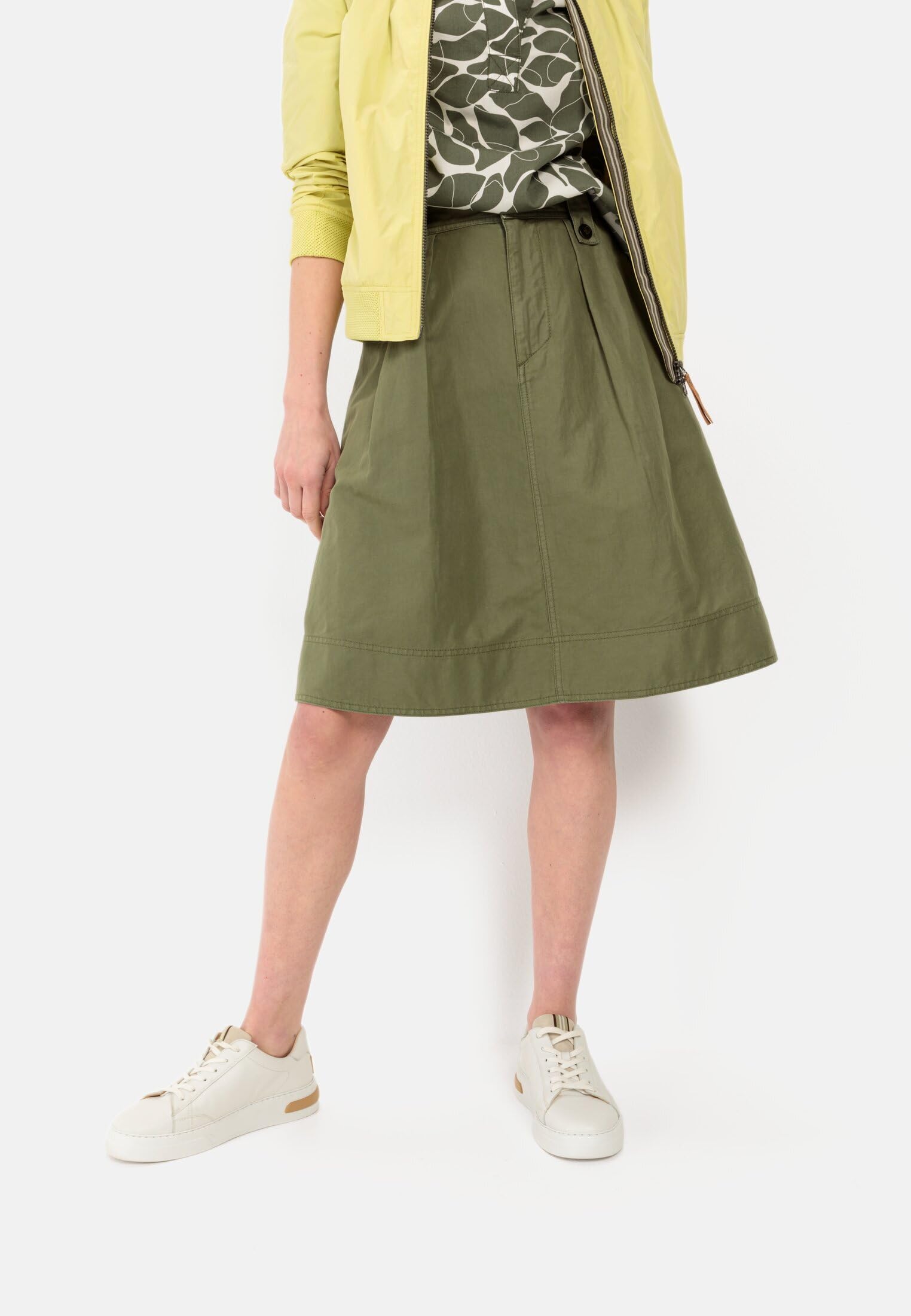 camel active Damen Rock aus leichtem Baumwoll-Leinen Mix