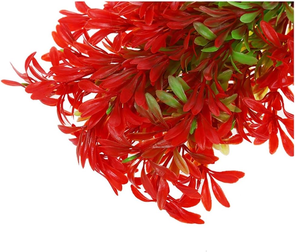 Artificial Plastic Plant Decoration for Aquarium Fish Tank Red Green Color