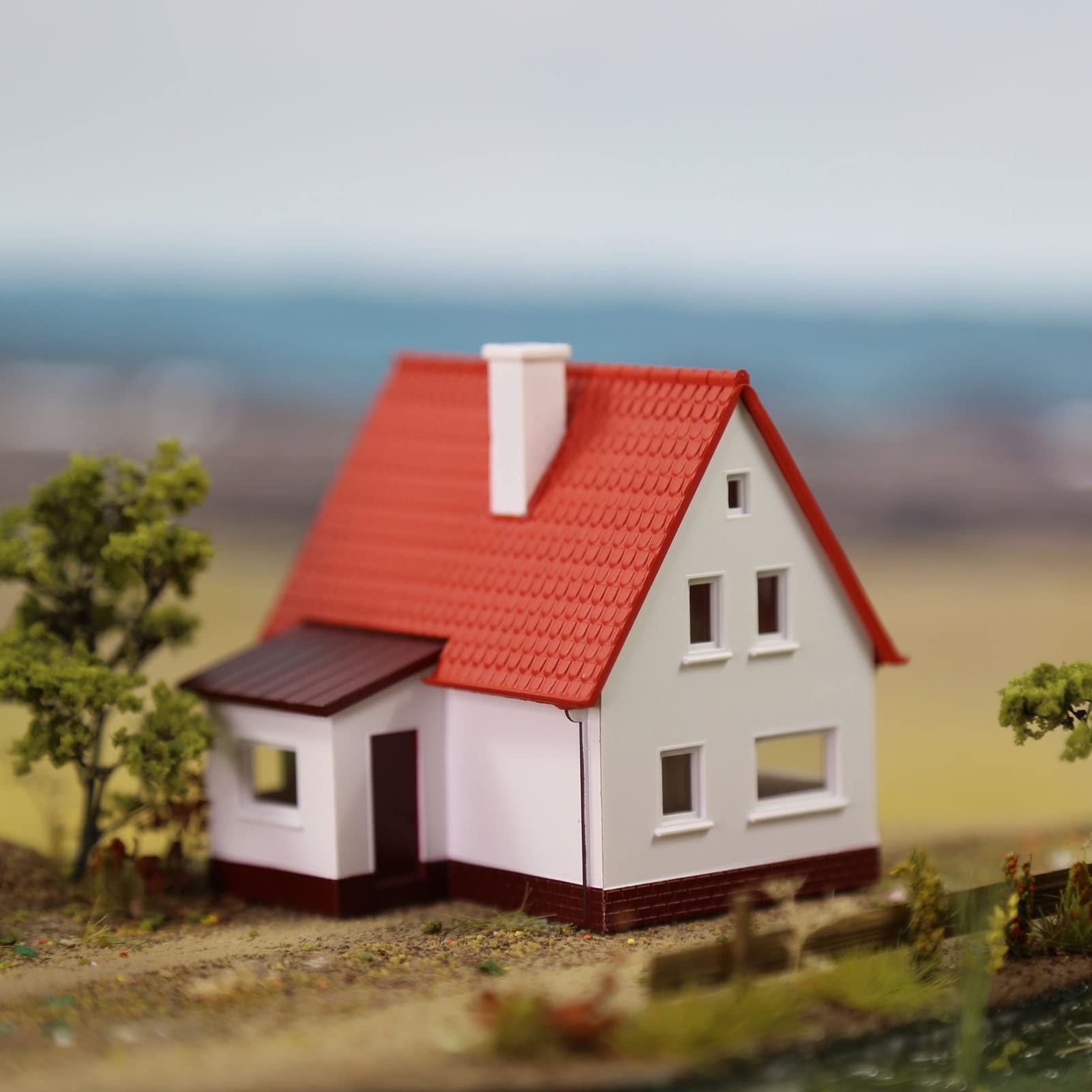 One Set N Scale 1:160 Model Village House Assembled Model Architectural Building Layout JZN03R