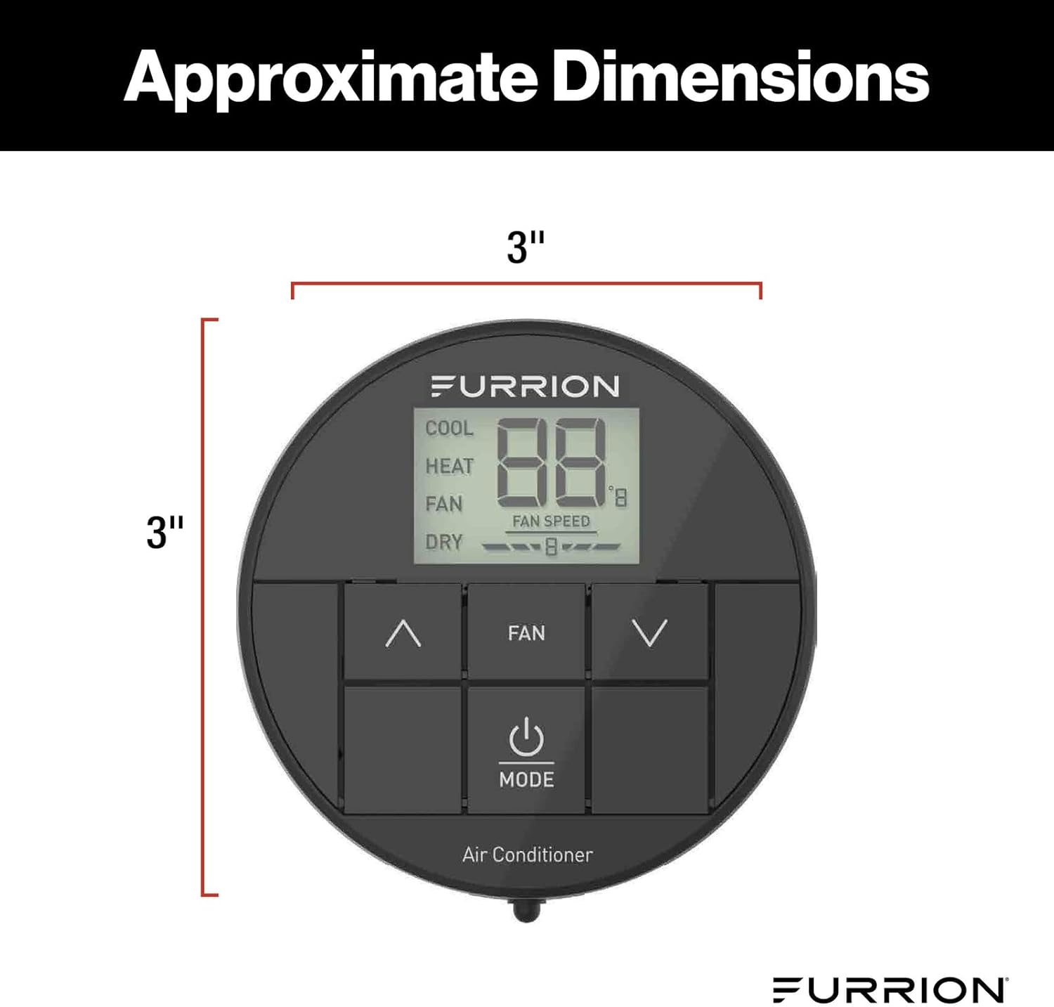 Lippert 2024042659 Furrion Enhanced Single Zone Backlit Led Wall Thermostat (R32)